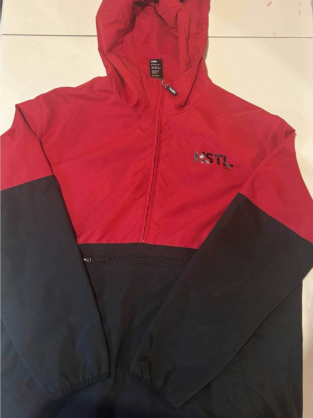 HSTL. Made Men’s Red and Black Hooded Windbreaker